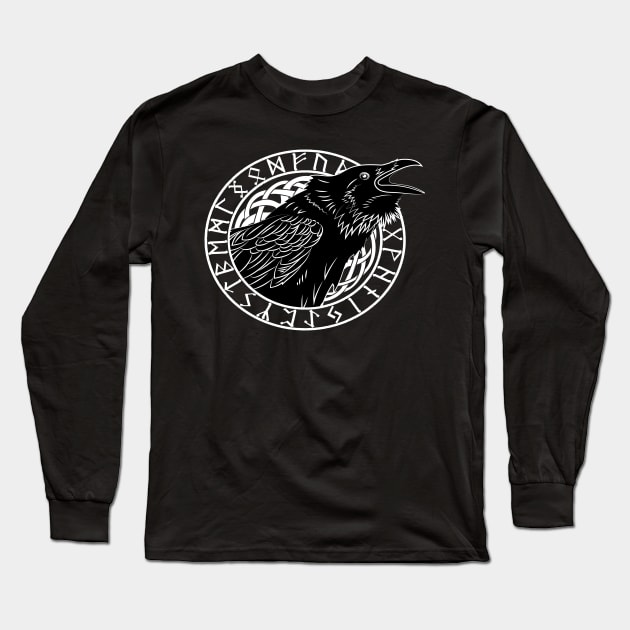 Odins Raven, Huginn or Munnin Long Sleeve T-Shirt by Pardus.Shirts